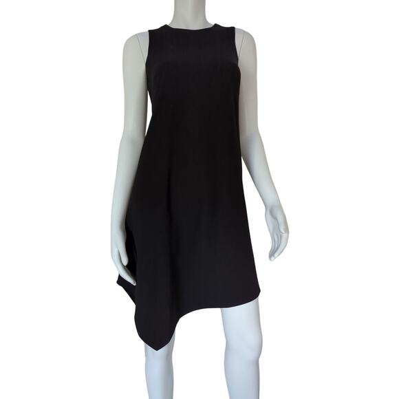 Calvin Klein, Sleeveless Asymmetrical Handkerchief Hem Sheath Dress Black Size S - Picture 1 of 6